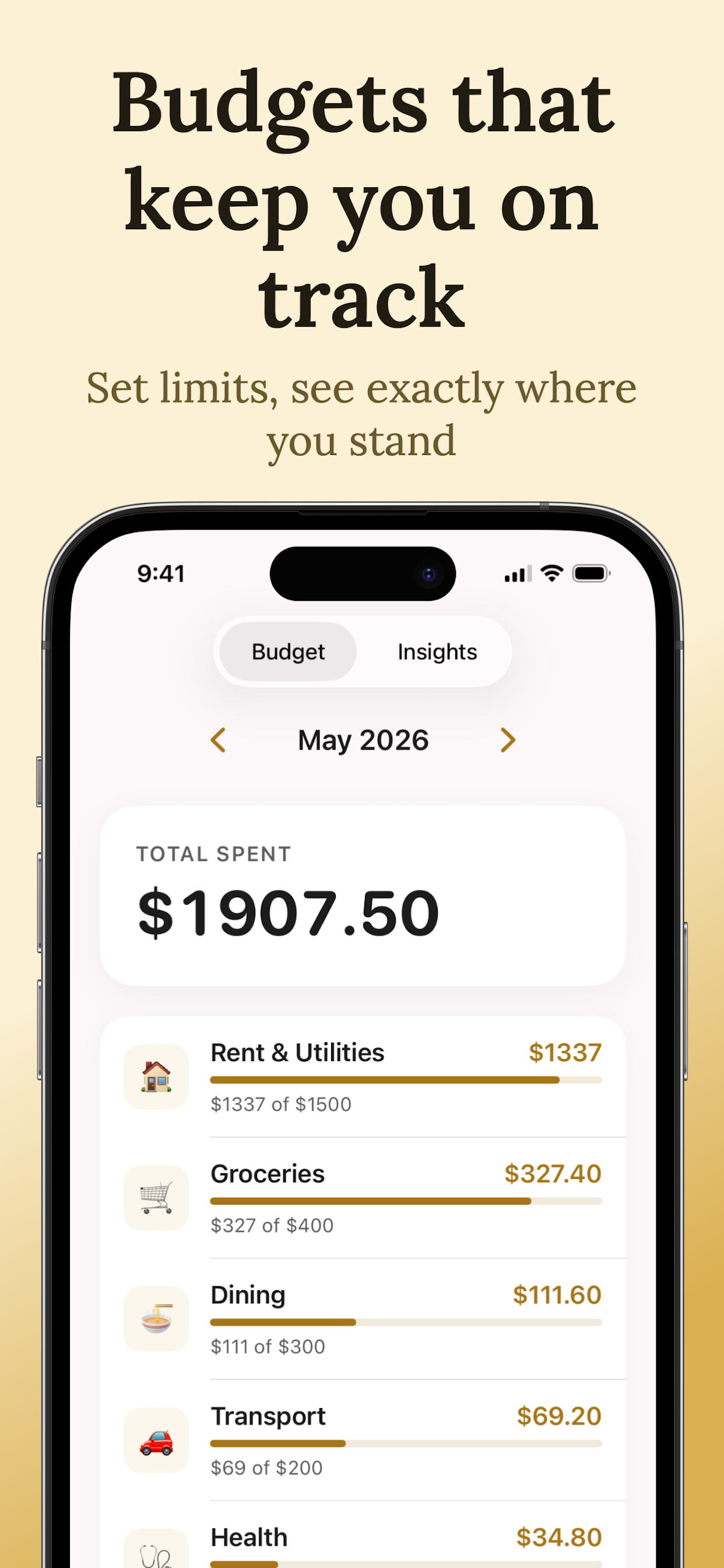 Budgets that keep you on track